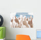 Many people holding their thumbs up Wall Mural