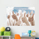 Many people holding their thumbs up Wall Mural