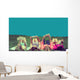 friends reading under sunshine lying on the meadow Wall Mural