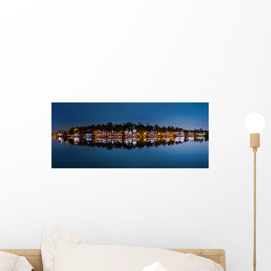 Philadelphia - Boathouse Row panorama by night Wall Mural