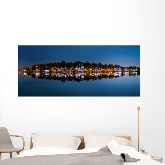 Philadelphia - Boathouse Row panorama by night Wall Mural