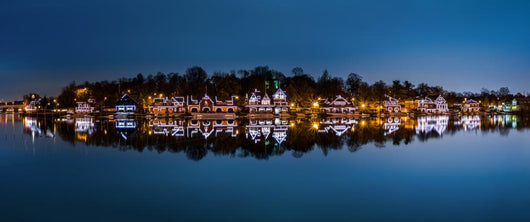 Philadelphia - Boathouse Row panorama by night Wall Mural