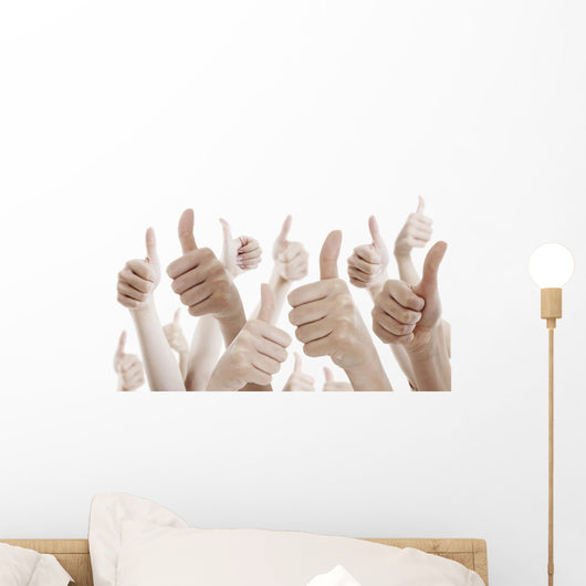 Many people holding their thumbs up Wall Decal