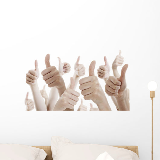 Many people holding their thumbs up Wall Decal