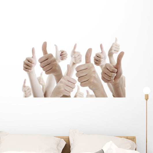 Many people holding their thumbs up Wall Decal