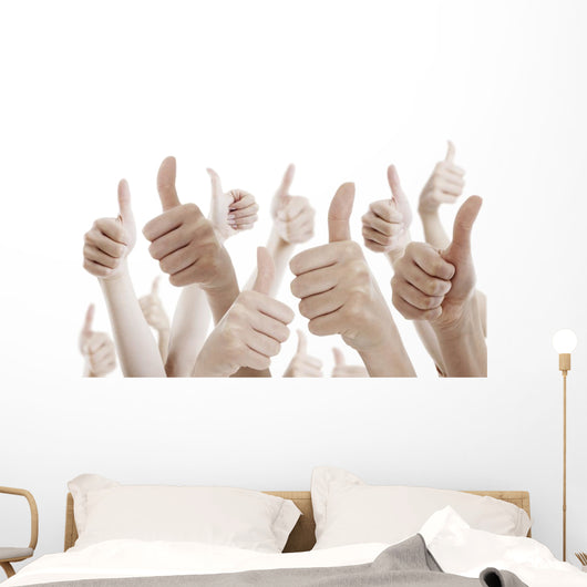 Many people holding their thumbs up Wall Decal