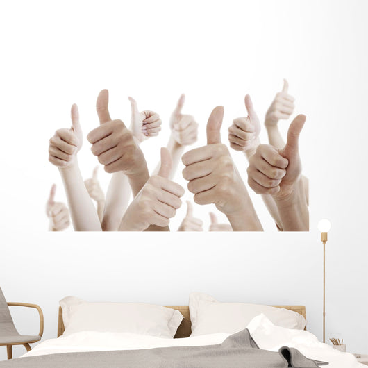 Many people holding their thumbs up Wall Decal