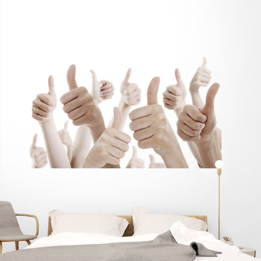 Many people holding their thumbs up Wall Decal