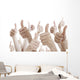 Many people holding their thumbs up Wall Decal