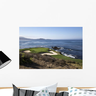 Pebble Beach Golf Course Wall Mural shown on a wall