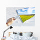 Schnee wegwischen - der Frühling kommt Wall Mural