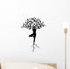 yoga tree pose silhouette Wall Decal