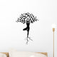 yoga tree pose silhouette Wall Decal
