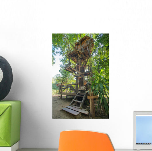 Beautiful tree house in Chiang Mai province, Thailand Wall Mural