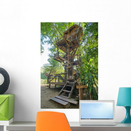 Beautiful tree house in Chiang Mai province, Thailand Wall Mural