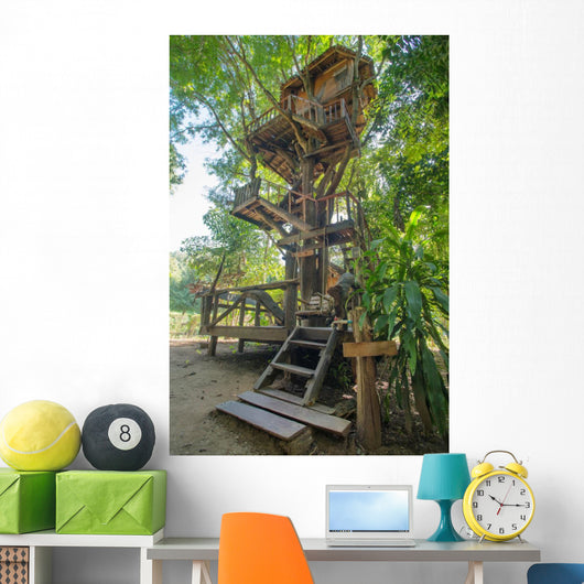 Beautiful tree house in Chiang Mai province, Thailand Wall Mural