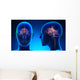 Female Limbic System Brain Anatomy - blue concept Wall Mural