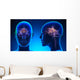 Female Limbic System Brain Anatomy - blue concept Wall Mural