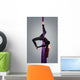 Beautiful dancer on aerial silk, aerial contortion, aerial ribbo Wall Mural