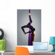 Beautiful dancer on aerial silk, aerial contortion, aerial ribbo Wall Mural