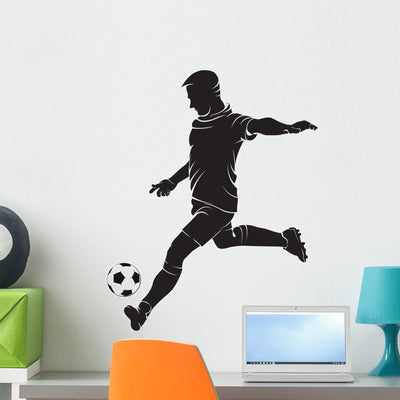 Football Soccer Wall Decal shown on a wall
