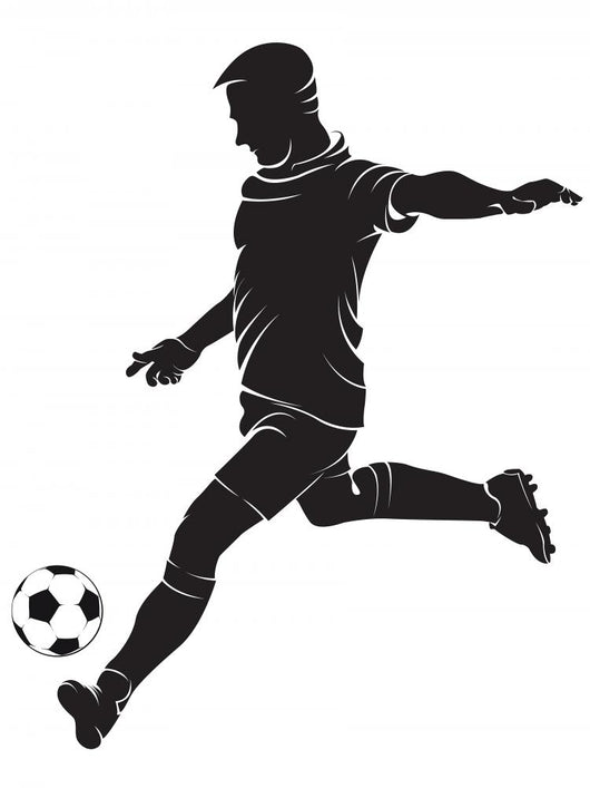 Boy Playing Football Wall Decal Teen Soccer Ball Silhouette