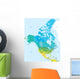 Color map of the USA and Canada Wall Mural