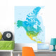 Color map of the USA and Canada Wall Mural
