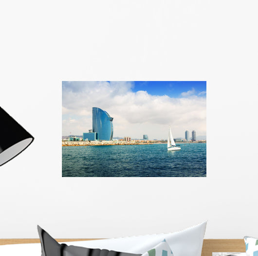 Barcelona from  sea Wall Mural