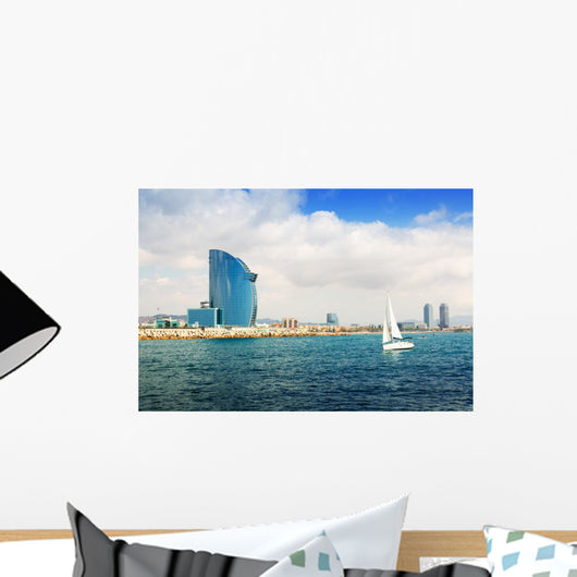 Barcelona from  sea Wall Mural