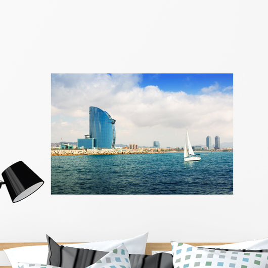 Barcelona from  sea Wall Mural