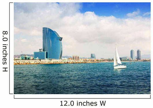 Barcelona from  sea Wall Mural