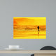 person running on beach at sunset Wall Mural