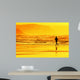 person running on beach at sunset Wall Mural