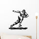 Football Player Running With Ball Wall Decal