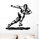 Football Player Running With Ball Wall Decal