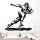 Football Player Running With Ball Wall Decal