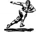 Football Player Running With Ball Wall Decal