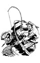 Fisherman Catching Fish Wall Decal