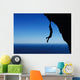 illustration of senior climber man silhouette Wall Mural