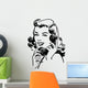 Cute Gal On The Phone Wall Decal