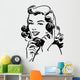 Cute Gal On The Phone Wall Decal