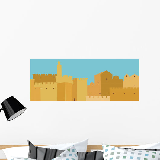 Middle East Town , Old City, Illustration Wall Mural