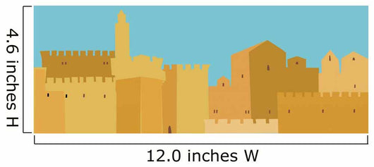 Middle East Town , Old City, Illustration Wall Mural