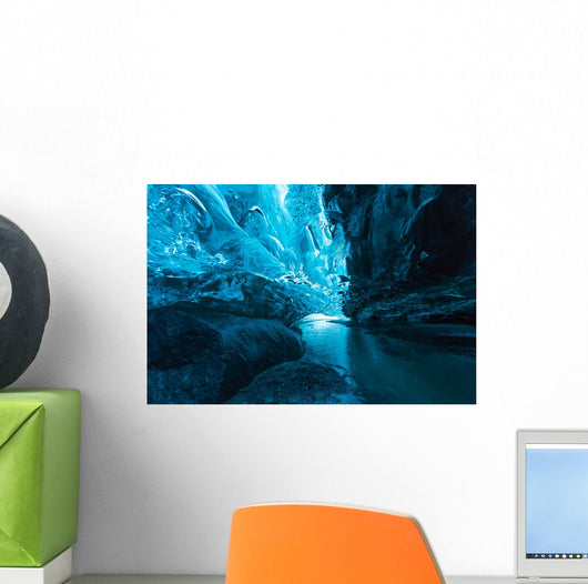 Big ice cave a at Vatnajokull glacier, Iceland Wall Mural