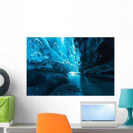 Big ice cave a at Vatnajokull glacier, Iceland Wall Mural