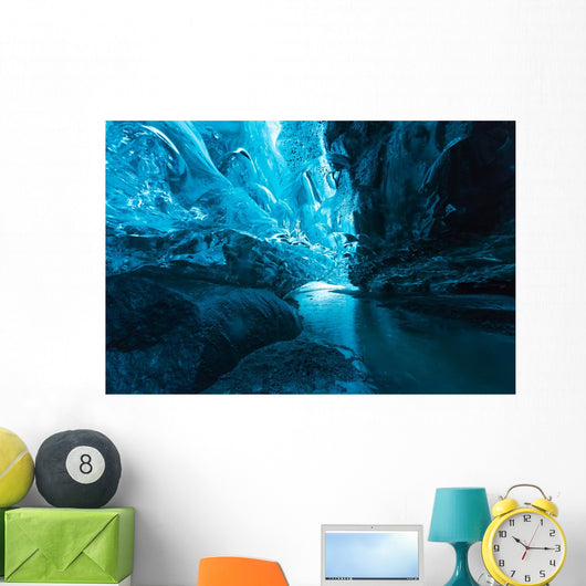 Big ice cave a at Vatnajokull glacier, Iceland Wall Mural