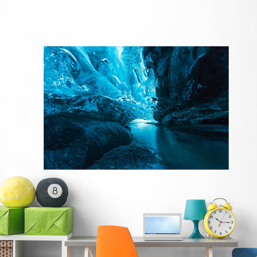 Big ice cave a at Vatnajokull glacier, Iceland Wall Mural