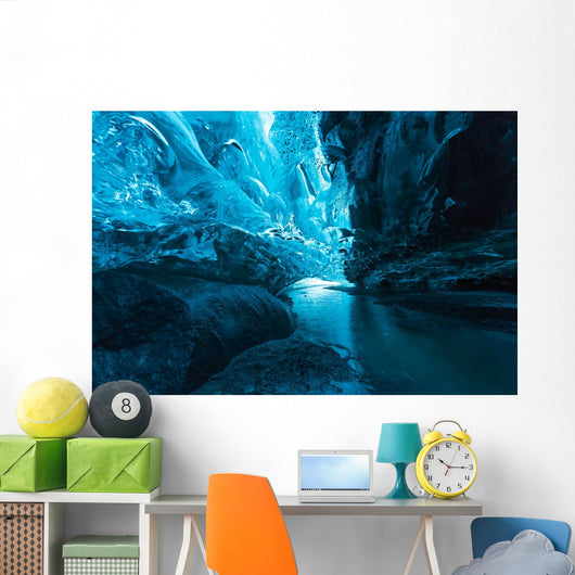 Big ice cave a at Vatnajokull glacier, Iceland Wall Mural