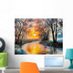 oil painting on canvas - the river Wall Mural